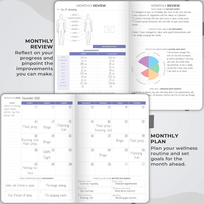 Clever Fox Fitness & Food Journal – Nutrition & Workout Planner for Women & Men – Diet & Gym Exercise Log Book with Calendars, Diet & Training Trackers - Undated, A5 Size, Hardcover (Forest Green)