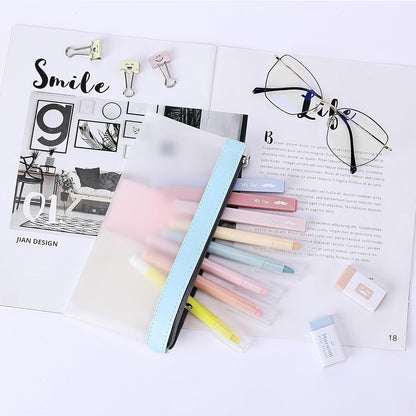 Mr. Pen- Clear Pencil Pouch, 8.50"x4.25", 3 Pack, Durable TPU Material, Medium Water-Resistant Pencil Bags with Smooth Zipper, Multipurpose Clear Pouch for Stationery, School, Office, Travel Supplies