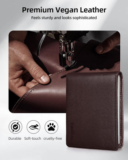 Wallet for Men, Built-in Bluetooth Tracker with Apple Find My (iOS Only), RFID Blocking Bifold Mens Air Tag Wallet with GPS Tracker, Rechargeable Wallets Finder, Gift for Him, Carbon Black