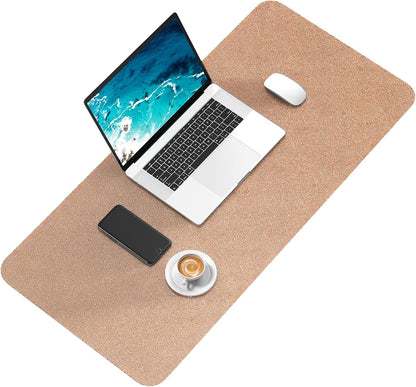 Hsurbtra Desk Pad, 23.6" x 13.8" PU Leather Desk Mat, M Extended Mouse Pad, Waterproof Desktop Blotter Protector, Non-Slip Ultra Thin Small Laptop Keyboard Writing Mat for Office Home, Pink