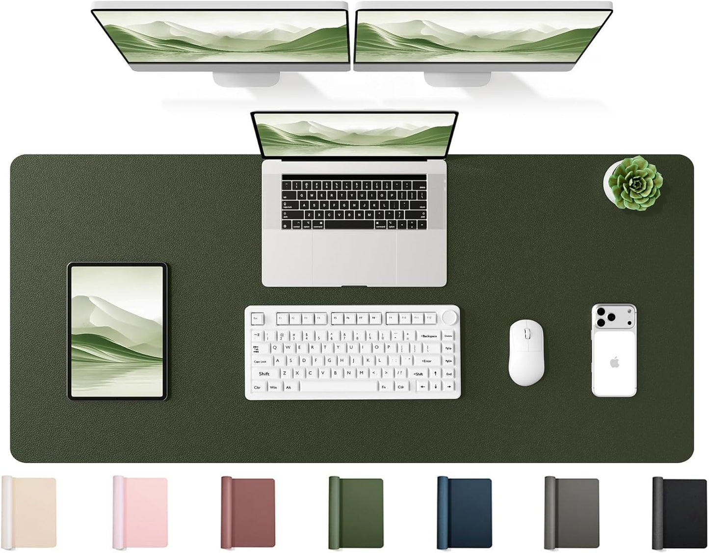 YSAGi 35.4" x 17" Large PU Leather Desk Mat for Keyboard and Mouse - Waterproof Non-Slip Desk Pad Protector for Office, Home, Writing Desk, Black