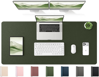 YSAGi 35.4" x 17" Large PU Leather Desk Mat for Keyboard and Mouse - Waterproof Non-Slip Desk Pad Protector for Office, Home, Writing Desk, Black