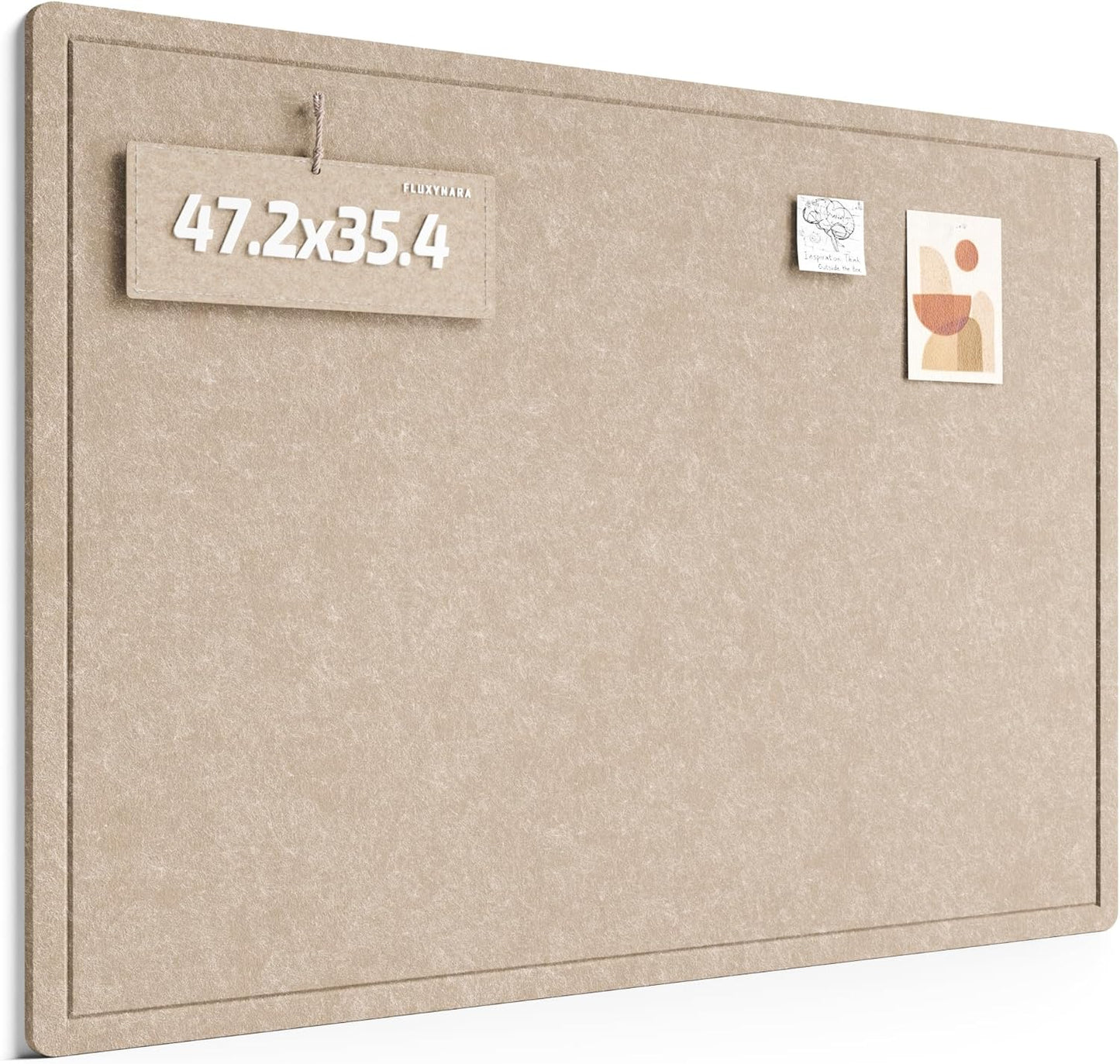 Fluxynara Bulletin Board, 23.6" x 17.5" Cork Board Alternative with 12 Safe Removable Adhesive Tabs, Foldable Felt Pin Board for Home Office, Classroom, Bedroom,Entryway for Walls—Sage
