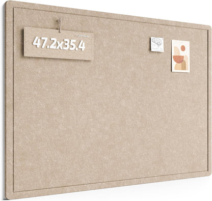 Fluxynara Bulletin Board, 23.6" x 17.5" Cork Board Alternative with 12 Safe Removable Adhesive Tabs, Foldable Felt Pin Board for Home Office, Classroom, Bedroom,Entryway for Walls—Sage
