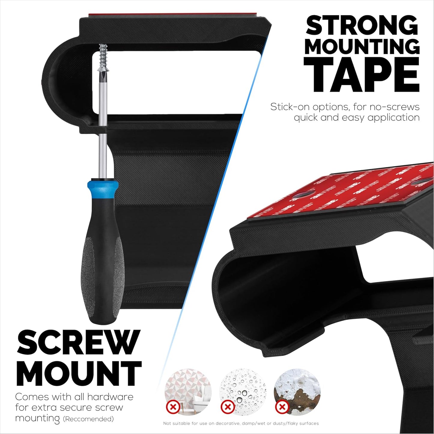 Under Desk Headphone Hanger Stand for Steelseries Arctis Nova Pro Wireless Headsets with Dock for the Wireless Base Station by Brainwavz (HPS02)