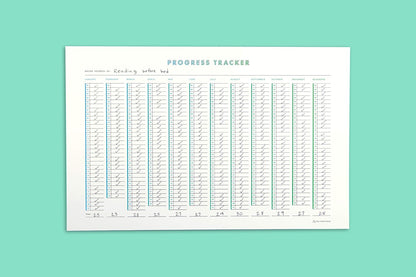 Habit Tracker Progress Poster by Free Period Press - 11”x17” - Yearly Atomic Habits Tracker for Goals and Projects