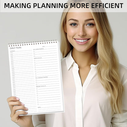 104 Pgs To Do List Notepad - Daily Planner Notepad Undated 52 Duplex-Printed Undated Sheets Tear Off, 6.5" x 9.8" Checklist Productivity Organizer with Hourly Schedule for Tasks
