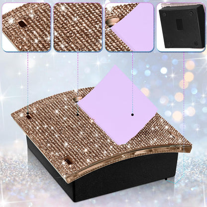 Eersida Rhinestone Self Stick Note Pad Holders 4 x 4 Inches Pink Cute Note Holder Sticky Dispenser Bling Memo Stick Dispenser for Office Employee Coworkers Gifts Home Desk Supplies
