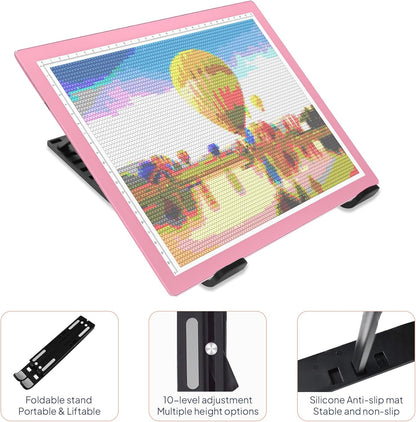 iVyne Rechargeable A4 Light Pad for Tracing & Weeding - LED Light Board for Weeding Vinyl - for Cricut Vinyl Weeding Tools - Ultra-Thin & Portable - Perfect for Artists & Crafters - Pink