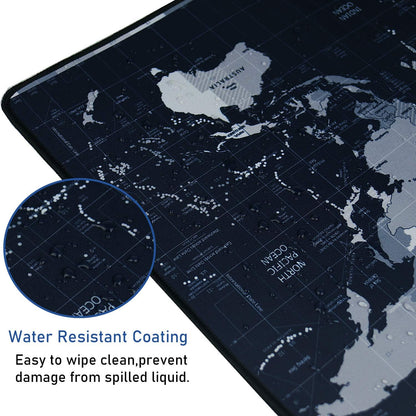 Large Extended Gaming Mouse Pad with Stitched Edges, (31.5X15.7In) Durable Non-Slip Natural Rubber Base, Waterproof Computer Keyboard Pad Mat for Esports Pros/Gamer/Desktop/Office/Home-Black
