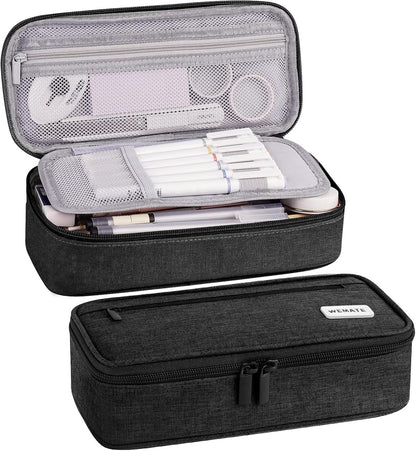 WEMATE Pencil Case, Large Storage Organizer, Makeup Bag, Teacher Must - have, Big Pencil Pouch, Marker Case for College
