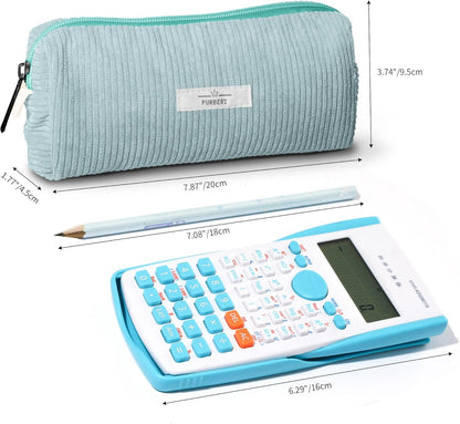 Pencil Bag Pen Case, Soft Corduroy Small Pencil Pouch Organizer with Zipper, Cute Pencil Case Pouch Stationery for Girls and Boys – Apricot