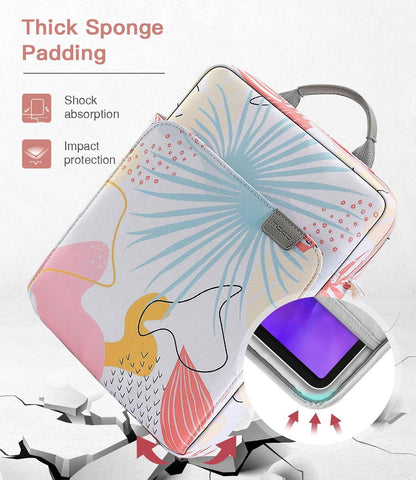 MoKo 13 Inch Tablet Sleeve Bag, Fits with 13 Inch New iPad Pro M5 & Air M4/M3, iPad Pro 12.9 M2&M1,Surface Laptop Go 12.4,Galaxy Tab S8+/S9+ 12.4,Handle Carrying Case with Shoulder Strap,Black &Gray