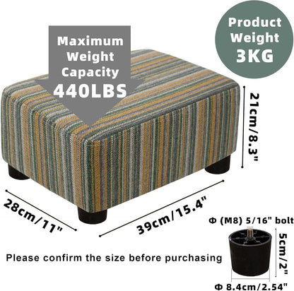 CAROLMADE Small Foot Stool Ottoman Footstool with Legs Under Desk Footrest for Living Room Bedroom and Office, Soft Ivory White