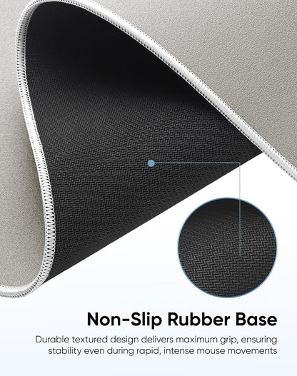 Reniteco Waterproof Large Gaming Mouse Pad with Durable Stitched Edges, Non-Slip Rubber Base, Grainy Jacquard Mouse Mat Desk Pad for Home Office Gaming, 31.5''x11.8''x0.12'', Matte Beige