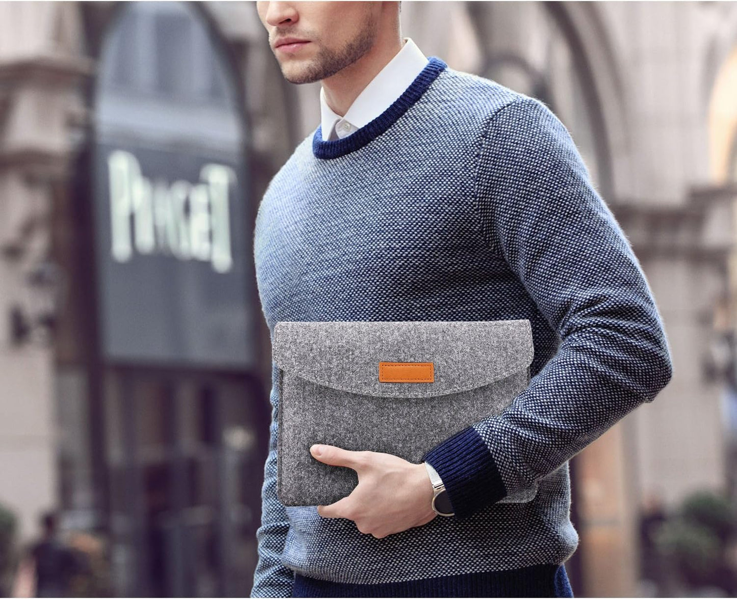 MoKo 9-11 Inch Felt Tablet Sleeve Bag Carrying Case Fits with New 11-inch iPad Air M2, New 11-inch iPad Pro M4, iPad 10th Gen 10.9, iPad 9/8/7th 10.2, iPad Air 5/4th 10.9, iPad 9.7 - Dark Gray