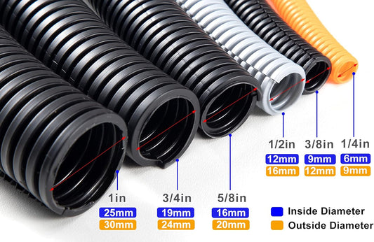 ZhiYo 100 FT 1/4” Wire Loom Split Tubing Auto Wire Conduit Flexible Cover