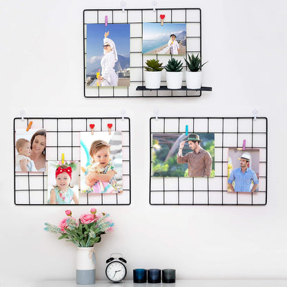 ODOXIA 2 Pack Wire Wall Grid Panel | Photos & Pictures Display Grid Wall Panels | Black, Magnetic & Metal Grid | Photo Grid Wire Board | Hanging Home, Office & Kitchen Decor