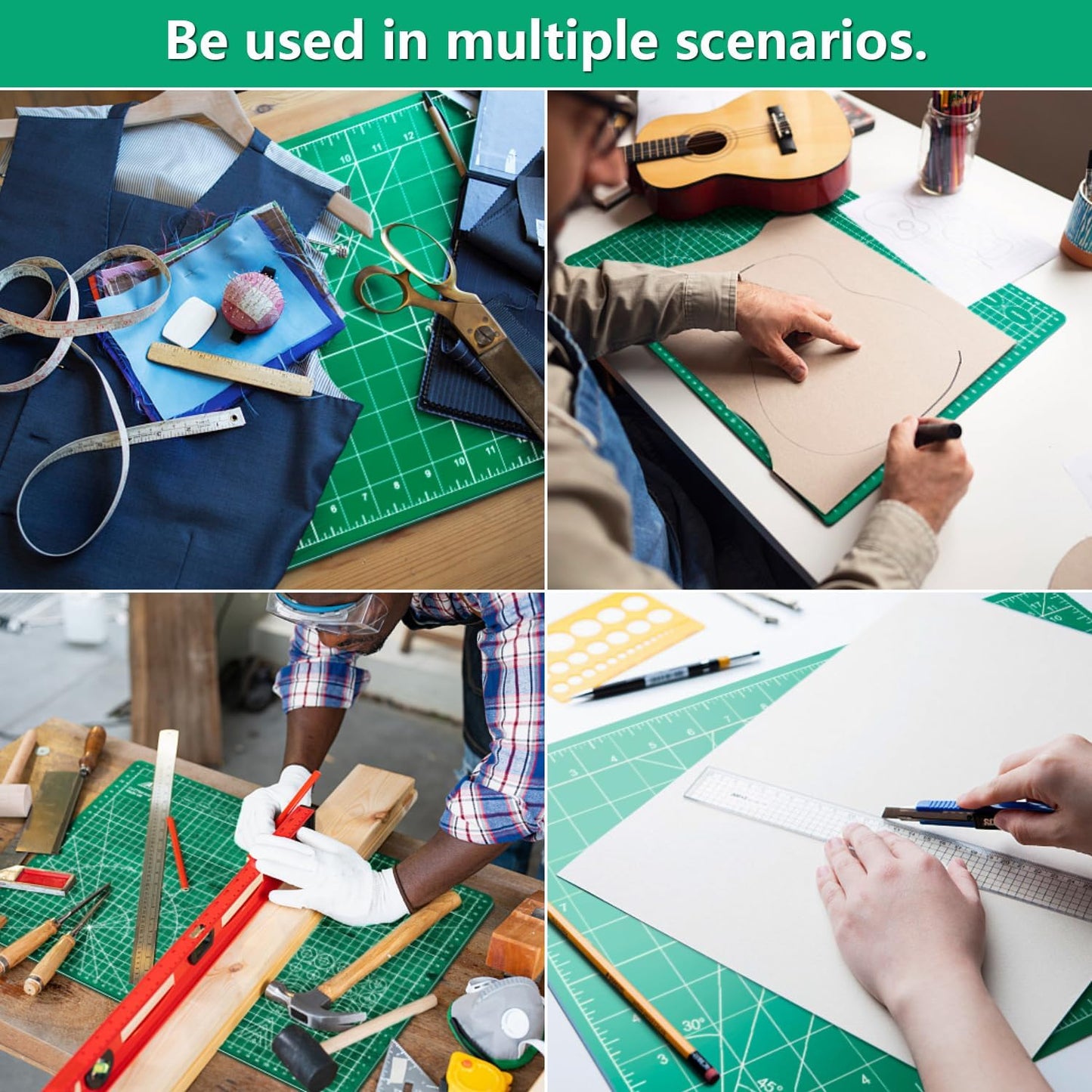 ArtAt Self Healing Cutting Mat: 24 x 36 inch Green Large 5-Ply Double-Sided Durable Non-Slip PVC Cutting Mat for Sewing Quilting Scrapbooking Art & Crafts projects…