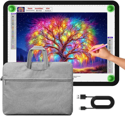 A2 Light Pad (25.2" x 18.4"), Large Magnetic Bright Light Box for tracing,6 Levels Dimming/3 Color,Physical Buttons,Light Board for Diamond Painting,Light Table for Drawing, Sketching