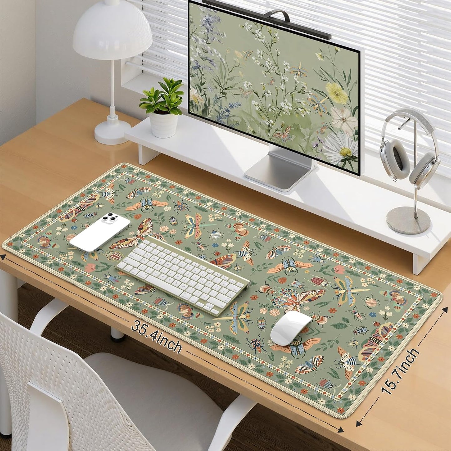 iCasso Desk Cover Mat, Office Mouse Pad, Desk Protector Mat, Extra Large Matt for Desktop,Anti-Slip XXL Big Mousepad with Stitched Edges for Computer Keyboard Retro Black - Colors A