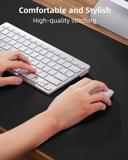 AFIING Desk Pad Protector 23.6" x 13.7" - Non-Slip Waterproof PU Leather Desk Mat for Mouse, Keyboard, Laptop, Office and Home Workspace (Beige)