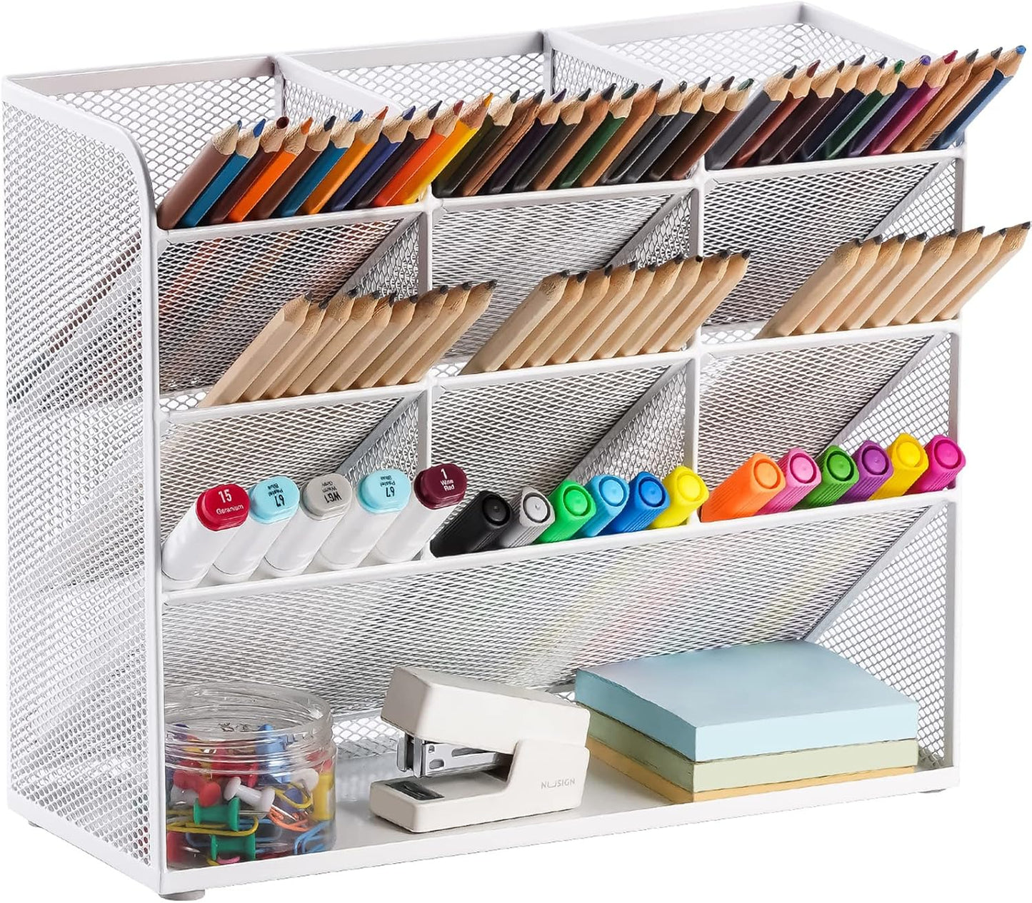 Marbrasse Mesh Desk Organizer, Multi-Functional Pen Holder, Desktop Stationary Organizer, Storage Rack for School Home Office Art Supplies (Mesh Pen Holder)