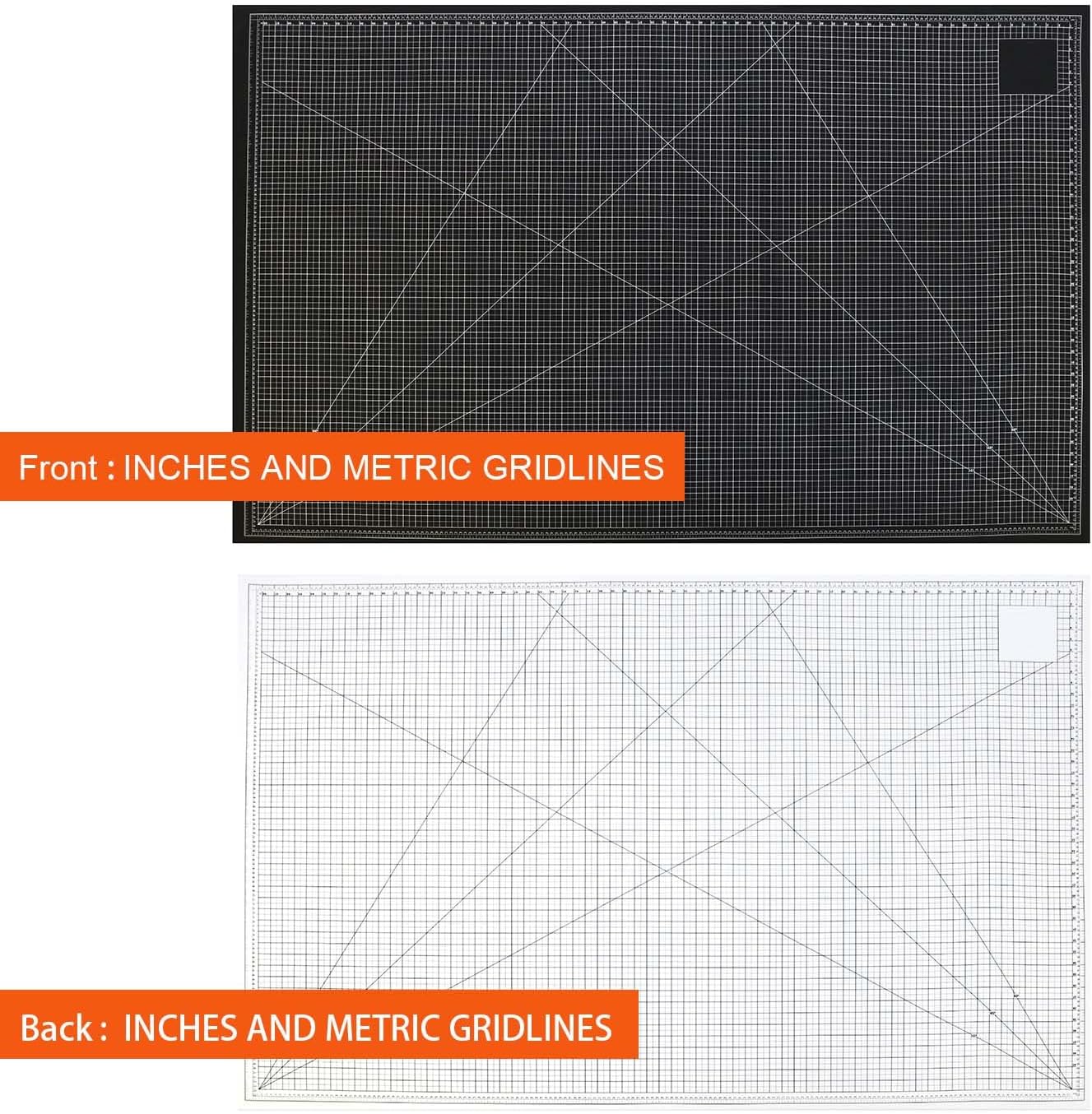 NEWBRAUG 18'' × 24'' Perfect Self Healing Cutting Mat, Non-Slip Gridded Rotary Cutting Board, Necessary for Quilting, Sewing, Craft, Fabric & Scrapbooking(Green/Black)…