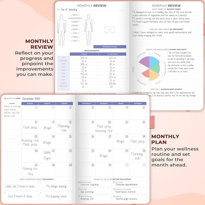 Clever Fox Fitness & Food Journal – Nutrition & Workout Planner for Women & Men – Diet & Gym Exercise Log Book with Calendars, Diet & Training Trackers - Undated, A5 Size, Hardcover (Forest Green)