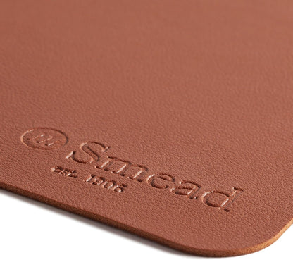 Smead Desk Pad, Vegan Leather Desk Mat with Non-Slip Faux Suede Backing, Perfect Desk Organizer for Office Decor, 31.5” x 15.7” Medium, Sandstone (64831)
