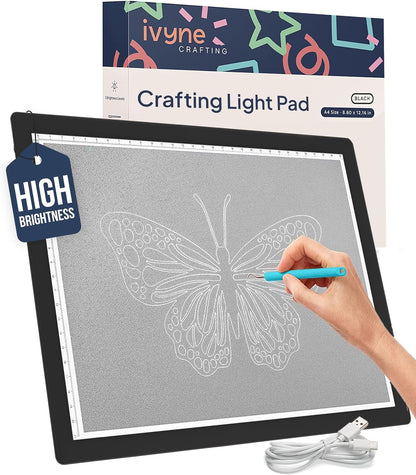 iVyne Rechargeable A4 Light Pad for Tracing & Weeding - LED Light Board for Weeding Vinyl - for Cricut Vinyl Weeding Tools - Ultra-Thin & Portable - Perfect for Artists & Crafters - Pink