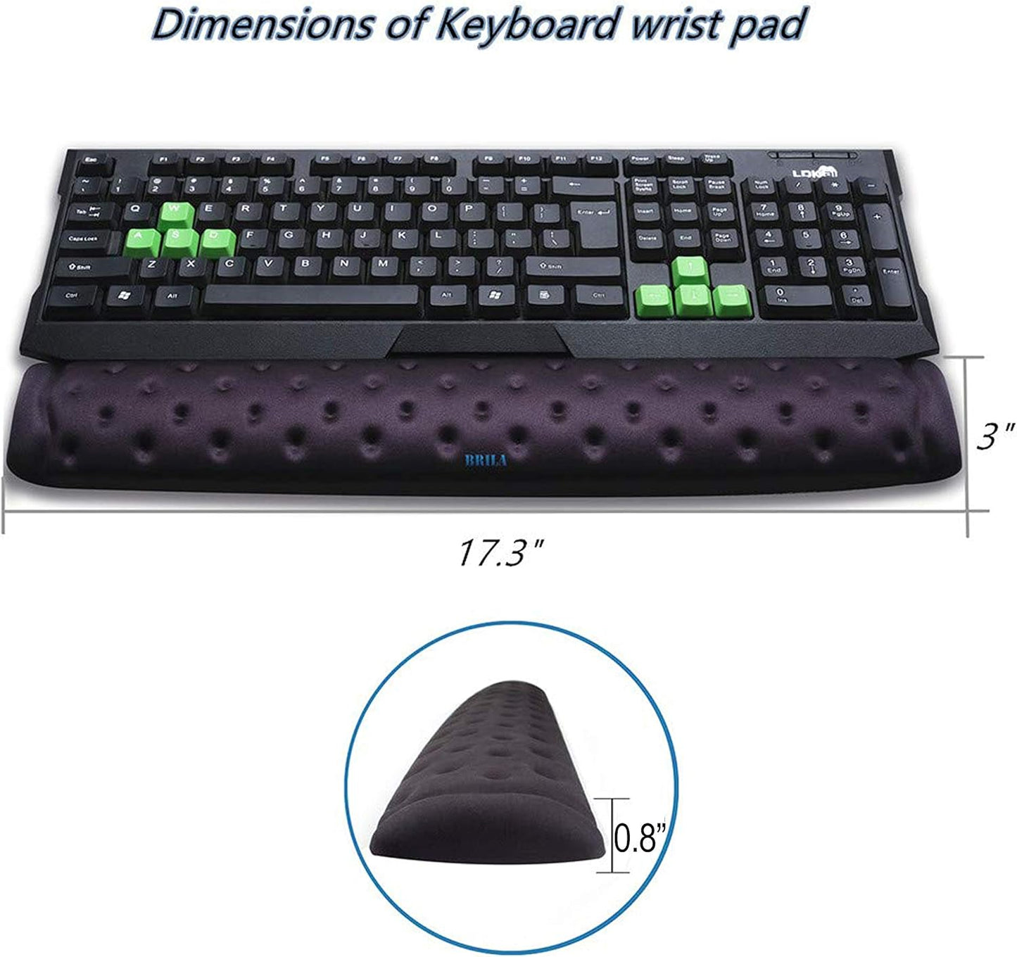 BRILA Memory Foam Mouse & Keyboard Wrist Rest Support Pad Cushion Set for Computer, Laptop, Office Work, PC Gaming - Massage Holes Design - Easy Typing Wrist Pain Relief (Nebula)
