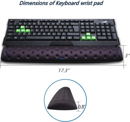 BRILA Memory Foam Mouse & Keyboard Wrist Rest Support Pad Cushion Set for Computer, Laptop, Office Work, PC Gaming - Massage Holes Design - Easy Typing Wrist Pain Relief (Nebula)