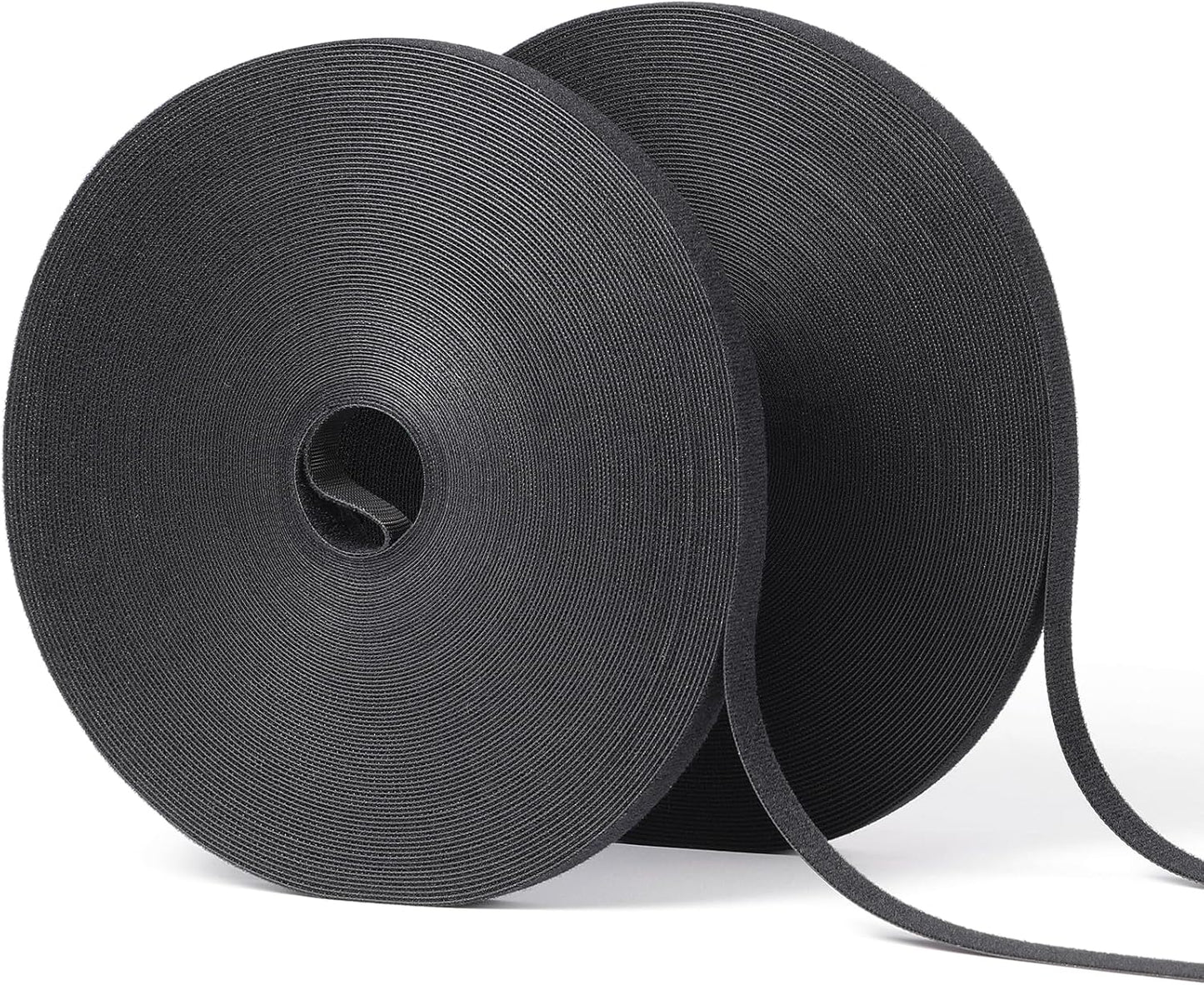 1/2in x 100ft Hook and Loop Roll | Double-Sided Strips, Self-Gripping Straps | Reusable Multi-Purpose Wrap Fasteners for Home, Office, Data Center, and More