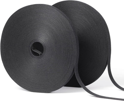 1/2in x 100ft Hook and Loop Roll | Double-Sided Strips, Self-Gripping Straps | Reusable Multi-Purpose Wrap Fasteners for Home, Office, Data Center, and More