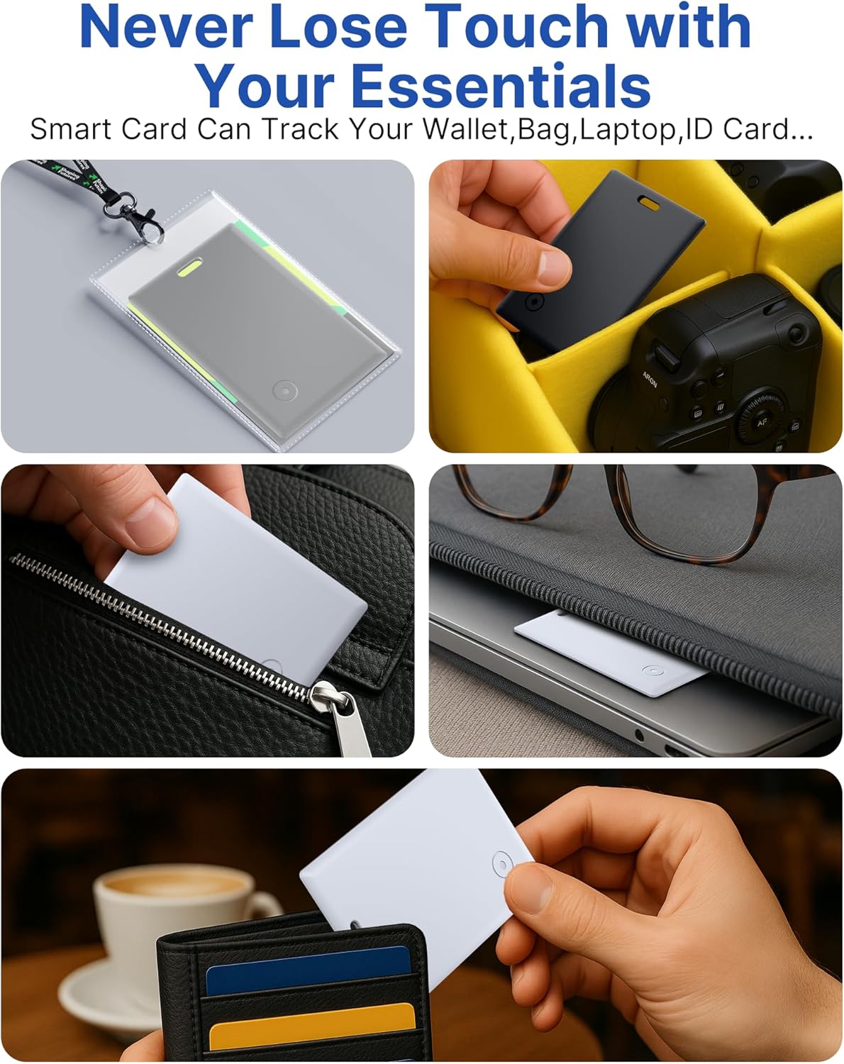 Wallet Tracker:2026 Tracker Card for iPhone & Apple Find My - Card Locator (2-Pack) for Keys, Wallet, & Bags, Long-Lasting Battery, Lost Mode & Alerts