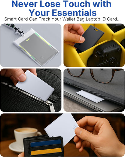 Wallet Tracker:2026 Tracker Card for iPhone & Apple Find My - Card Locator (2-Pack) for Keys, Wallet, & Bags, Long-Lasting Battery, Lost Mode & Alerts