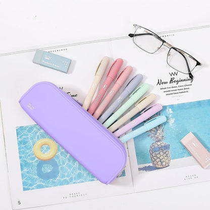 Mr. Pen- Silicone Pencil Case, Aesthetic Pencil Bag for Women, Makeup Pouch, Multifunctional Pouch for Stationery, Cosmetics and Electrical Goods Storage