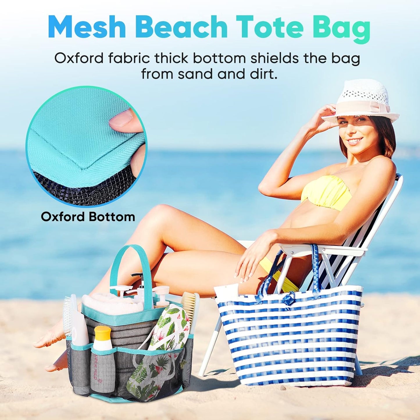 EUDELE Mesh Shower Caddy Portable for College Dorm Room Essentials, Shower Caddy Dorm with 8-Pocket Large Capacity for Beach, Swimming, Gym, Travel essentials