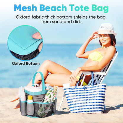 EUDELE Mesh Shower Caddy Portable for College Dorm Room Essentials, Shower Caddy Dorm with 8-Pocket Large Capacity for Beach, Swimming, Gym, Travel essentials
