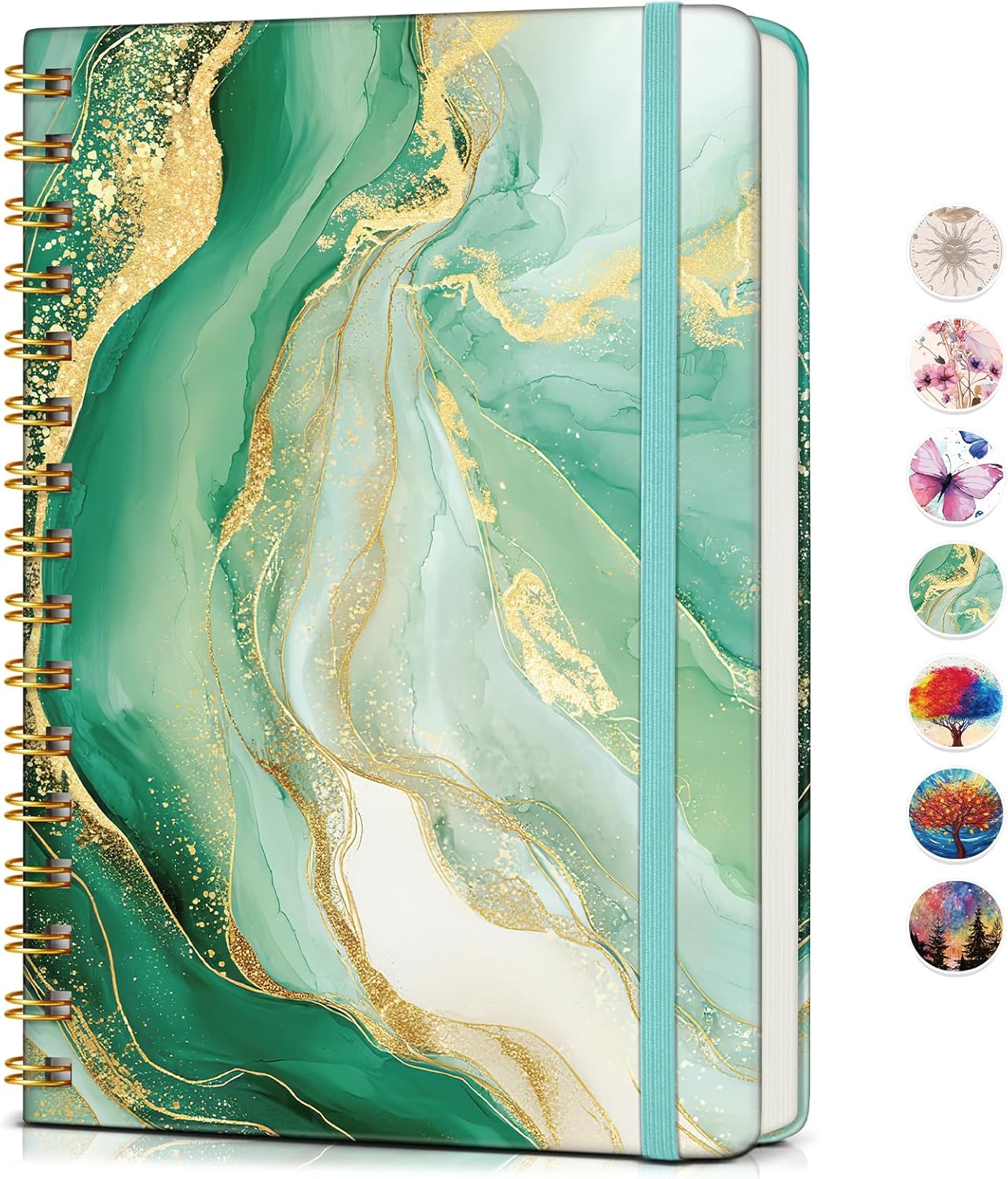 Graph Spiral Journal Notebook, A5 Hardcover Spiral Journals for Women Men, 100 GSM Graph Paper Notebooks, 150 Pages Spiral Bound Grid Notebook for Writing Note Taking Work 5.75" x 8.38" Olive Green