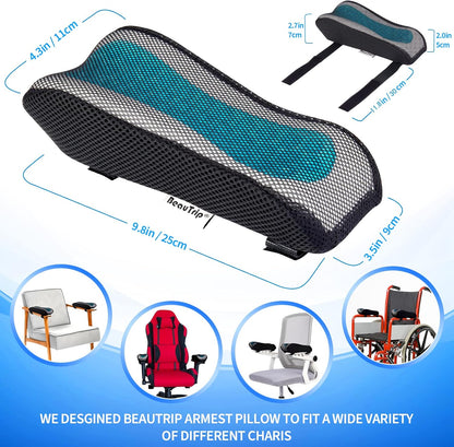 BEAUTRIP Ergonomic Armrest Pads- Office Chair Arm Rest Cover Pillow - Elbow Support Cushion for Computer, Gaming and Desk Chairs (Set of 2, Mesh Cover)