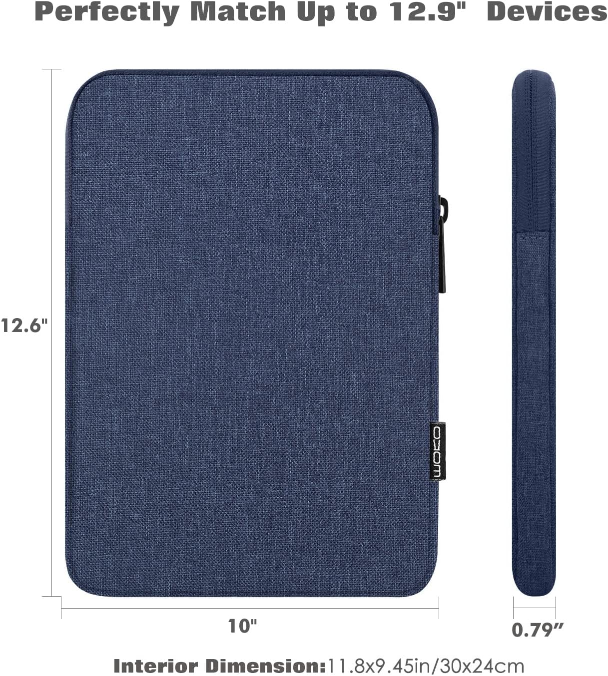MoKo 7-8 Inch Tablet Sleeve Bag, Polyester Pouch Cover Case Fits iPad mini (A17 Pro) 8.3" 2024, iPad mini 6/5/4/3/2/1, Samsung Galaxy Tab S2 8.0, Tab A 8.0, ZenPad Z8s 7.9,Black