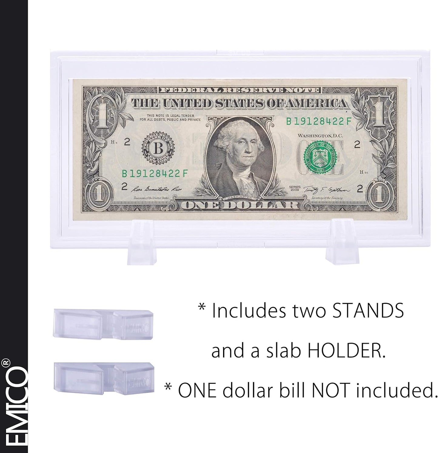 PayandPack EMICO Deluxe Solid Currency Photo Paper Slab Holder Frame for Regular Bill Dollar