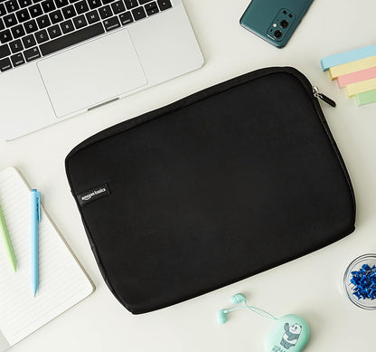 Amazon Basics 11.6 inch Laptop Sleeve, Protective Case with Zipper - Black