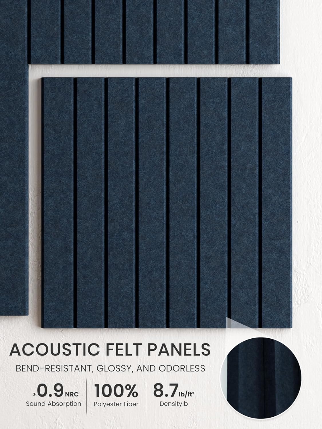 Bumusty Large Cork Board Alternative-48 x 36" Felt Bulletin Board Tiles, with 30 Pushpins, 70 Adhesive Tabs, Fine-Stripe 12-Pack, Cork Boards for Office Push Pin Board Felt Board-Oatmeal