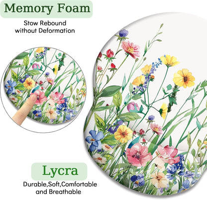 LIMKRIAN Cat Ergonomic Mouse Pad with Wrist Rest, Gaming Mouse Pad with Wrist Support, Funny Mouse Pads for Desk, Computer Mousepad with Non-Slip Pain Relief PU Base, Cute Office Desk Accessories