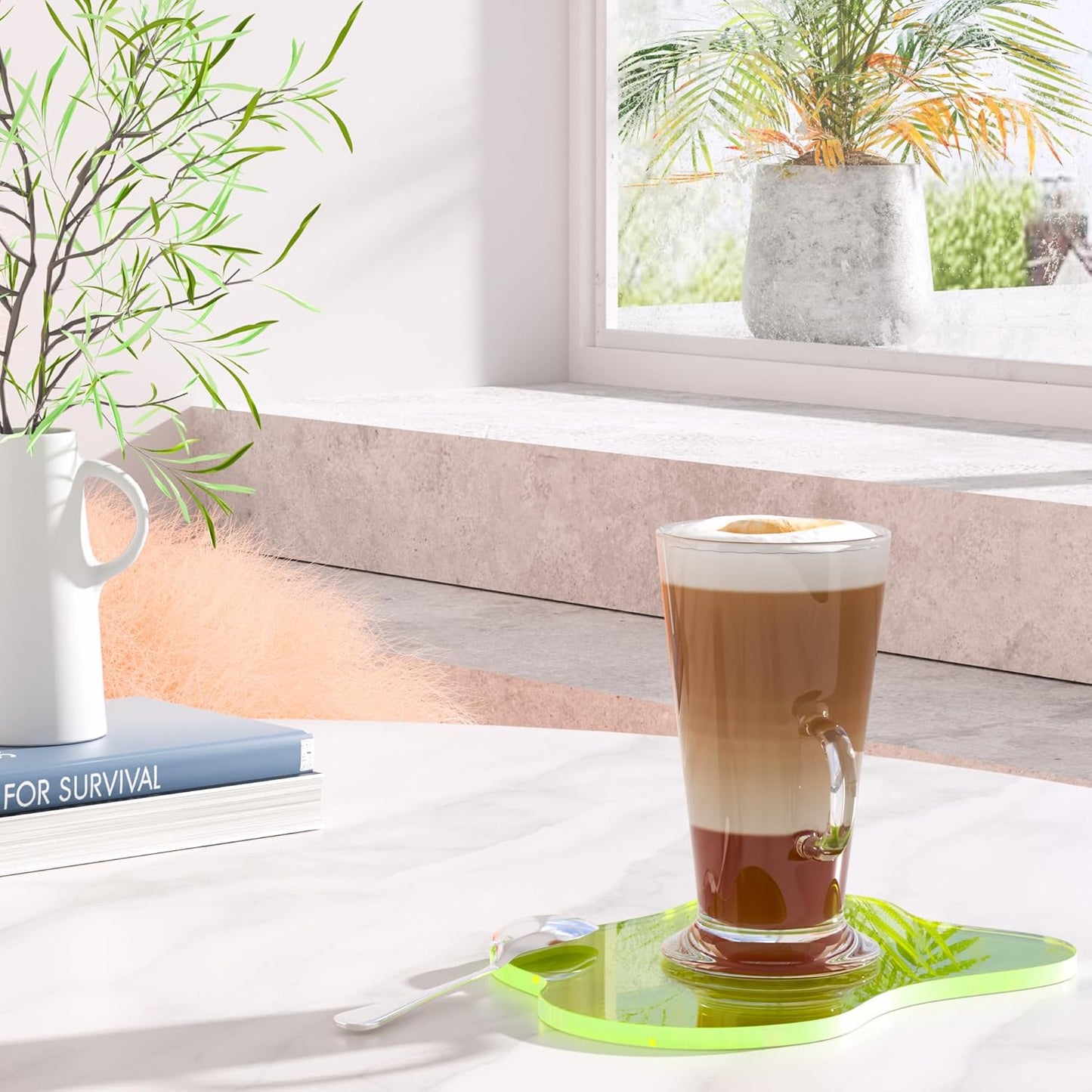 Acrylic Coaster Decorative Plates, Irregular Bar Drink Coaster, Clear Cloud Shape Coffee Cup Coaster, Perfect for Tabletop Protection and Accessories Display.(Gold)
