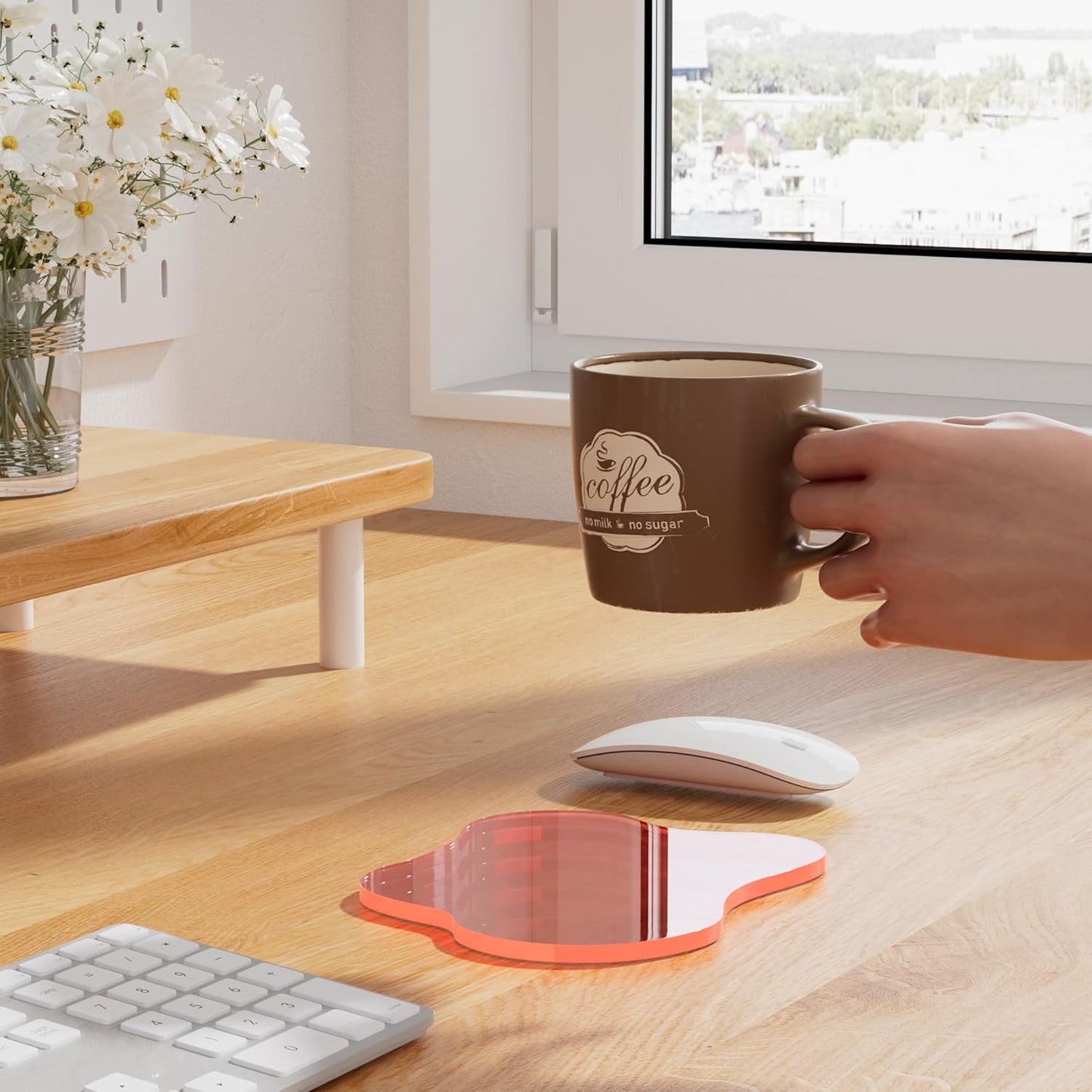 Acrylic Coaster Decorative Plates, Irregular Bar Drink Coaster, Clear Cloud Shape Coffee Cup Coaster, Perfect for Tabletop Protection and Accessories Display.(Gold)
