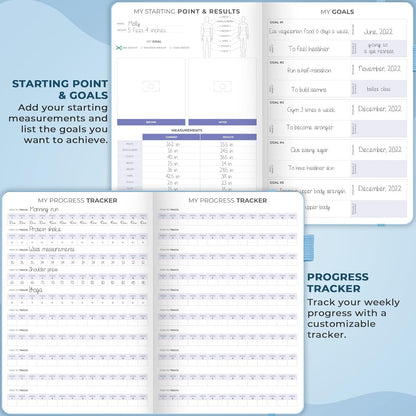 Clever Fox Fitness & Food Journal – Nutrition & Workout Planner for Women & Men – Diet & Gym Exercise Log Book with Calendars, Diet & Training Trackers - Undated, A5 Size, Hardcover (Forest Green)